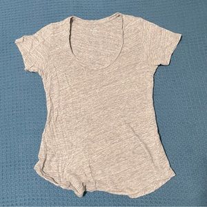 J Crew Heather Grey Linen XS Tee